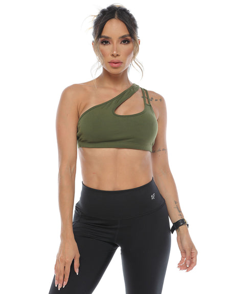 Top Lucía en nylon con estiramiento 4D y copas removibles