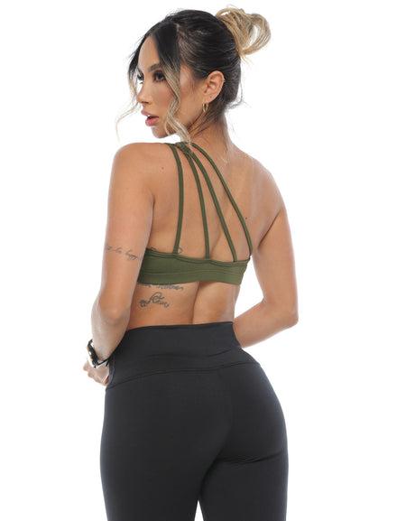 Top Lucía en nylon con estiramiento 4D y copas removibles