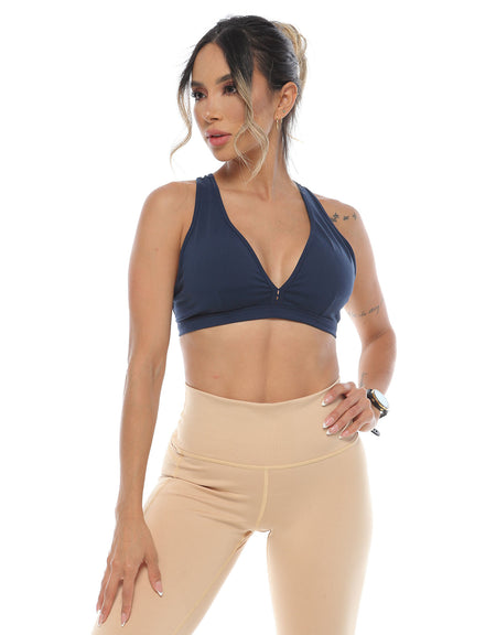 Top Olivia en nylon con estiramiento 4D y copas removibles