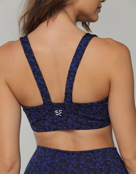 Top Ammy camuflado con copas removibles y compresión media